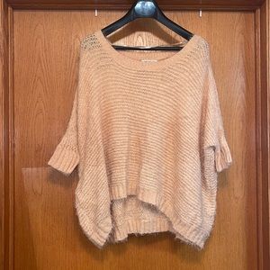 Arden B tweedy peach/pink color mid sleeve sweater